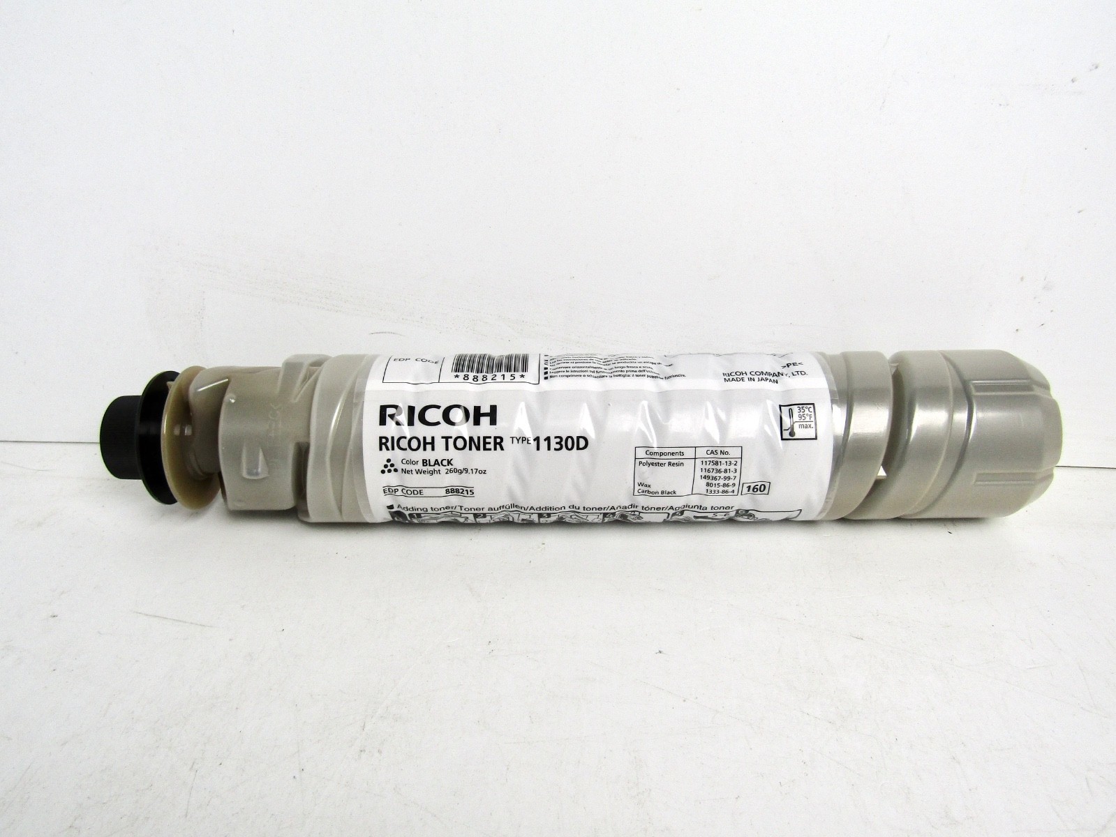(Box of 6) NEW OEM Ricoh 888215 Black Toner Bottles Type 1130D - Sealed NIB