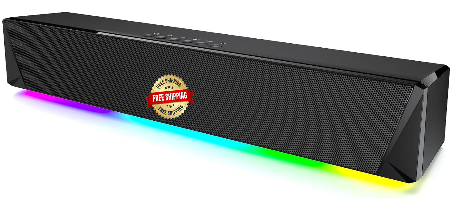 Altavoces De Ordenador Para Monitor De Juegos De Escritorio Con Bluetooth US New