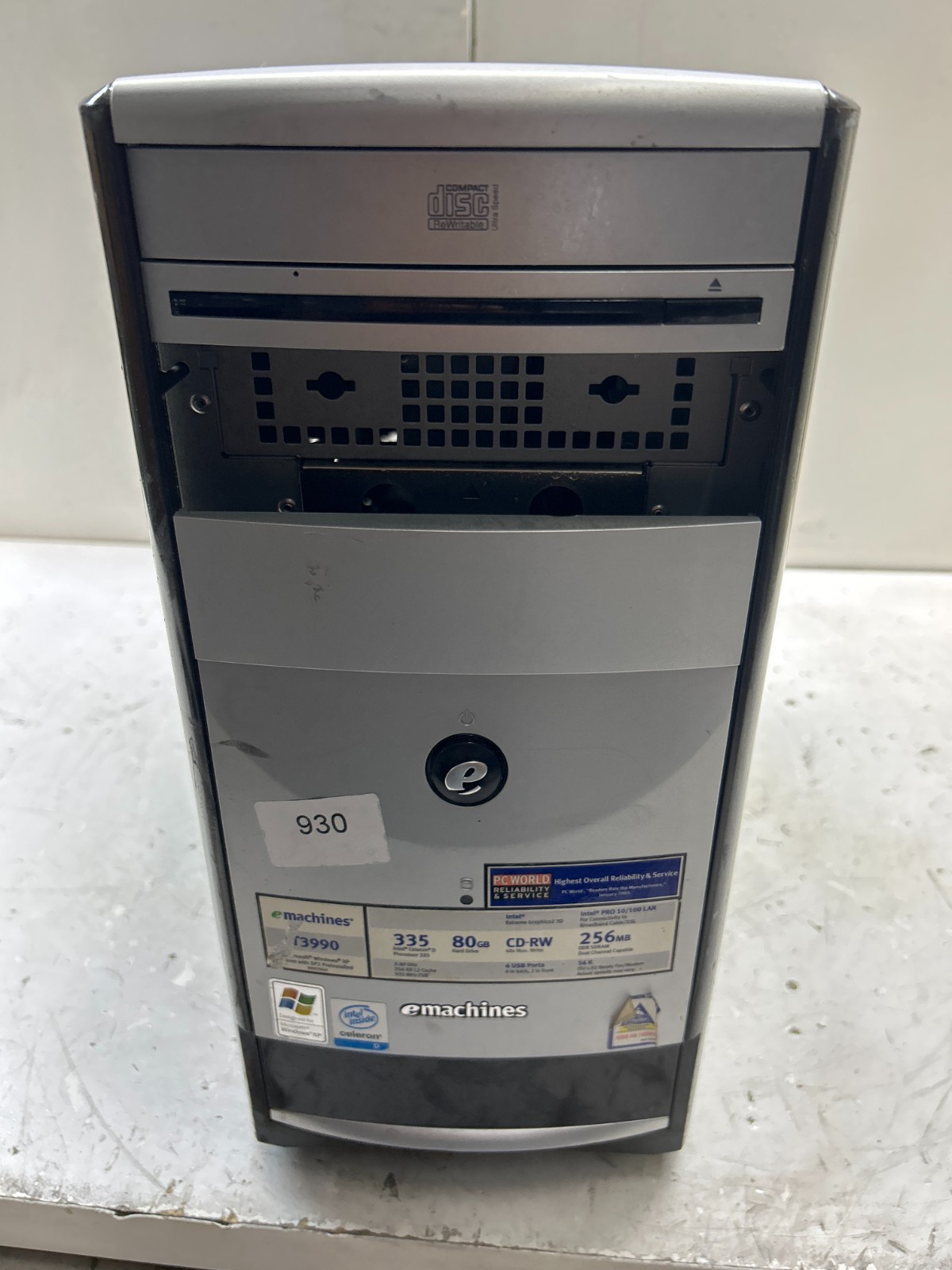 eMachines T3990 Intel Celeron 2.93GHz 256MB NO HDD