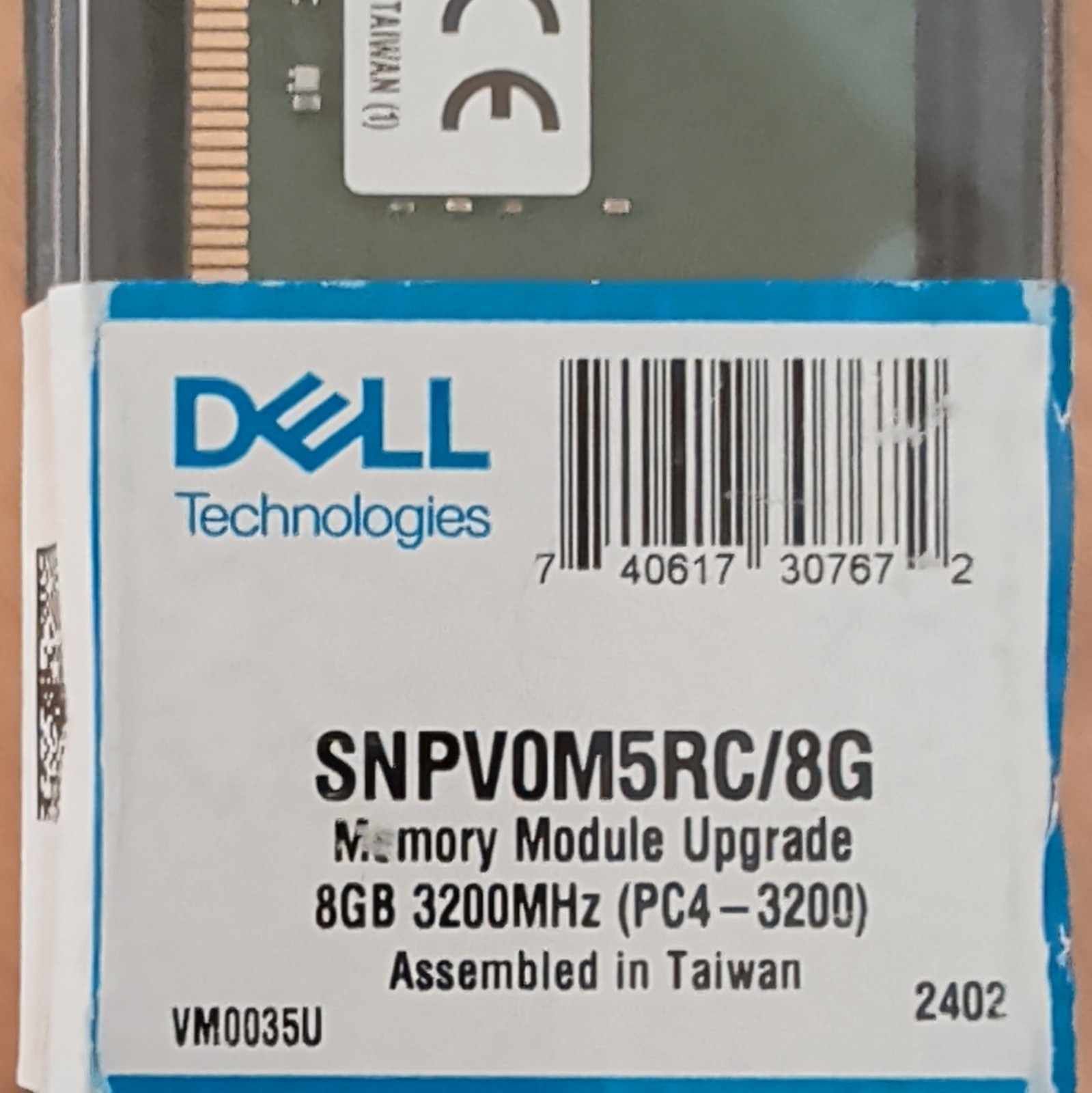 Dell 8GB DDR4-3200 DIMM 288-Pin DDR4 SDRAM Memory Module SNPV0M5RC/8G