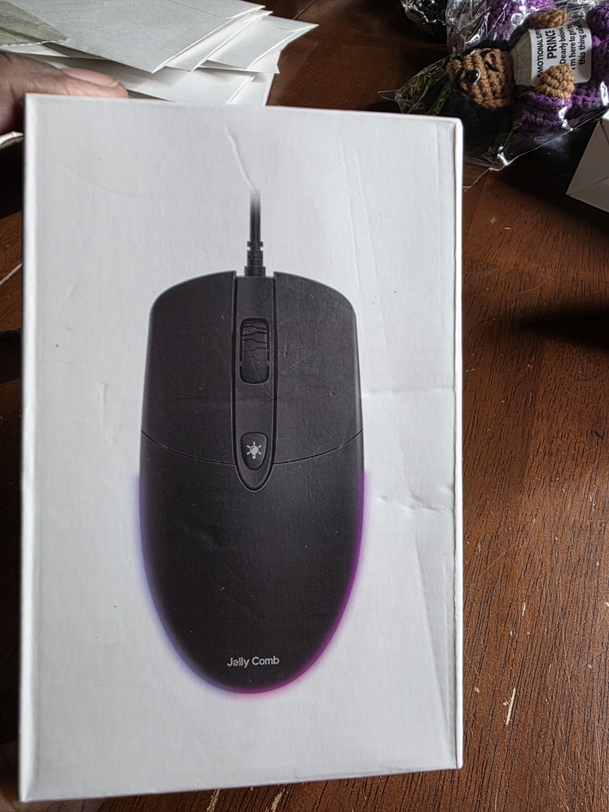 JELLY COMB Old School Wired Mouse Black Reliable No Batteries No Charging GM8