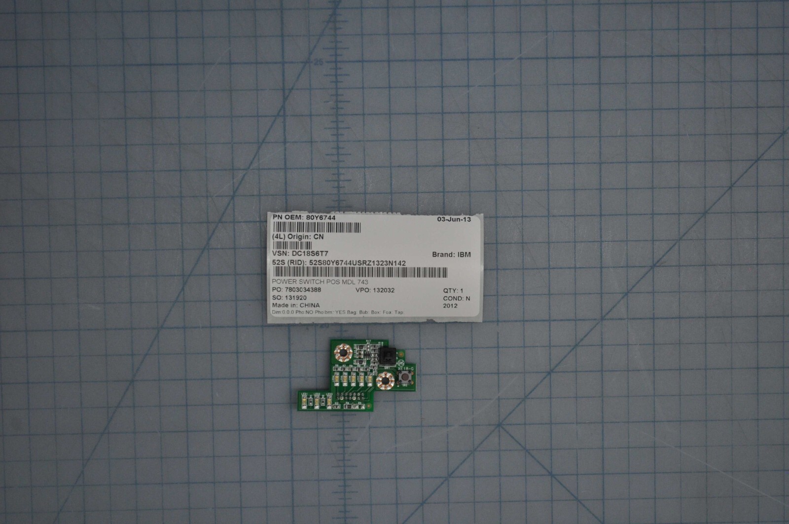 IBM Power Switch Board Grade A 80Y6744