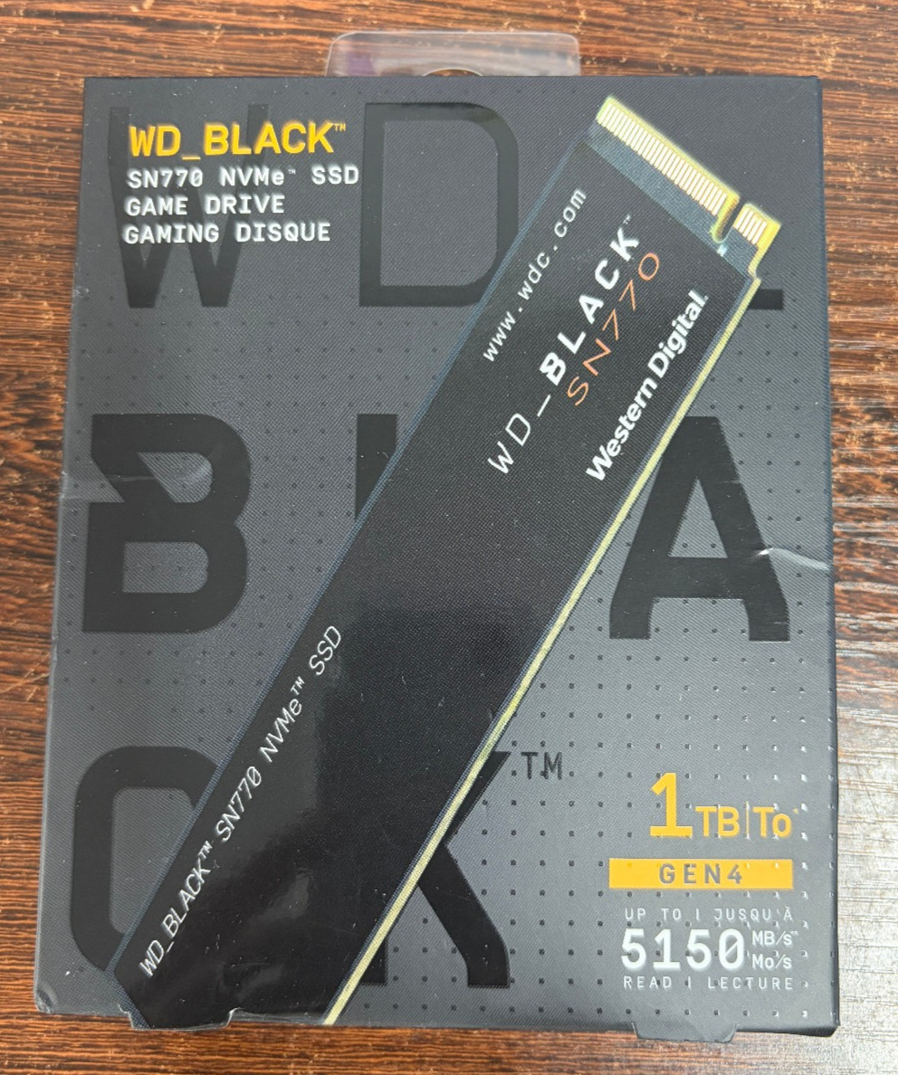 New WD BLACK 1TB SN770 NVMe Gen4 PCIe M.2 2280 5150 MB/s Internal SSD - Open Box