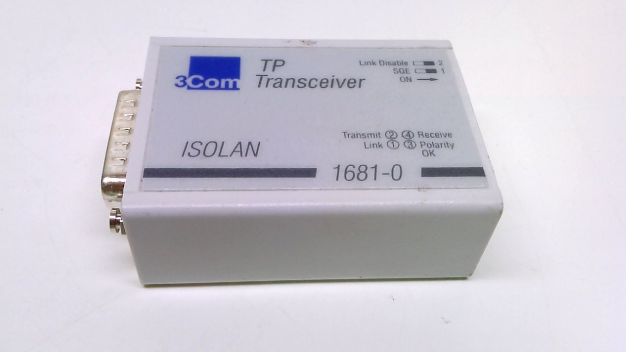 3Com 1681-0 Tp Tranceiver Isolan Rj-45 Tested Working