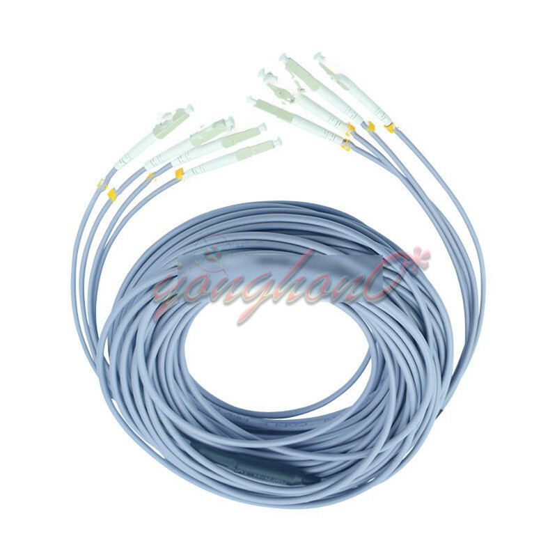 20M Indoor Armored Cable Multi-Mode LC-LC 4 Strand 9/125 Fiber Optic Patch Cord