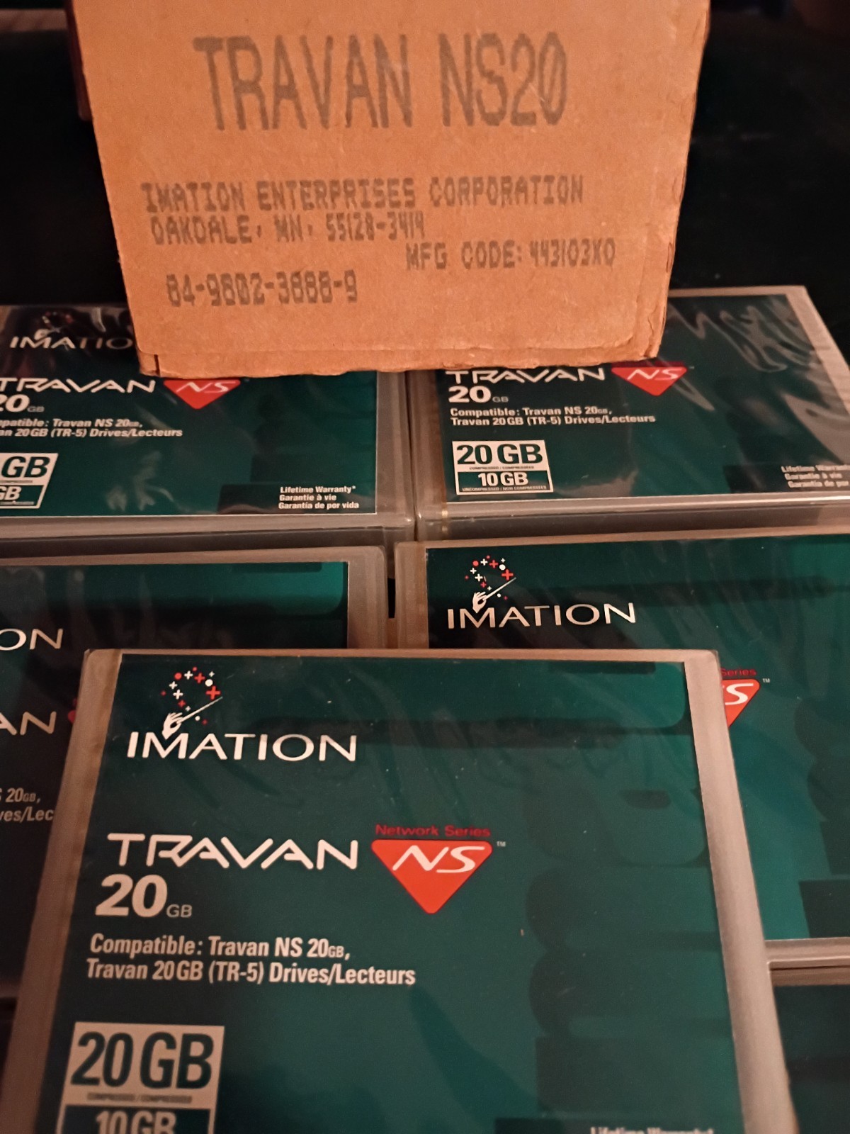 Imation  Travan 20 NS20 Data Tape Cartridges Lot of 10 