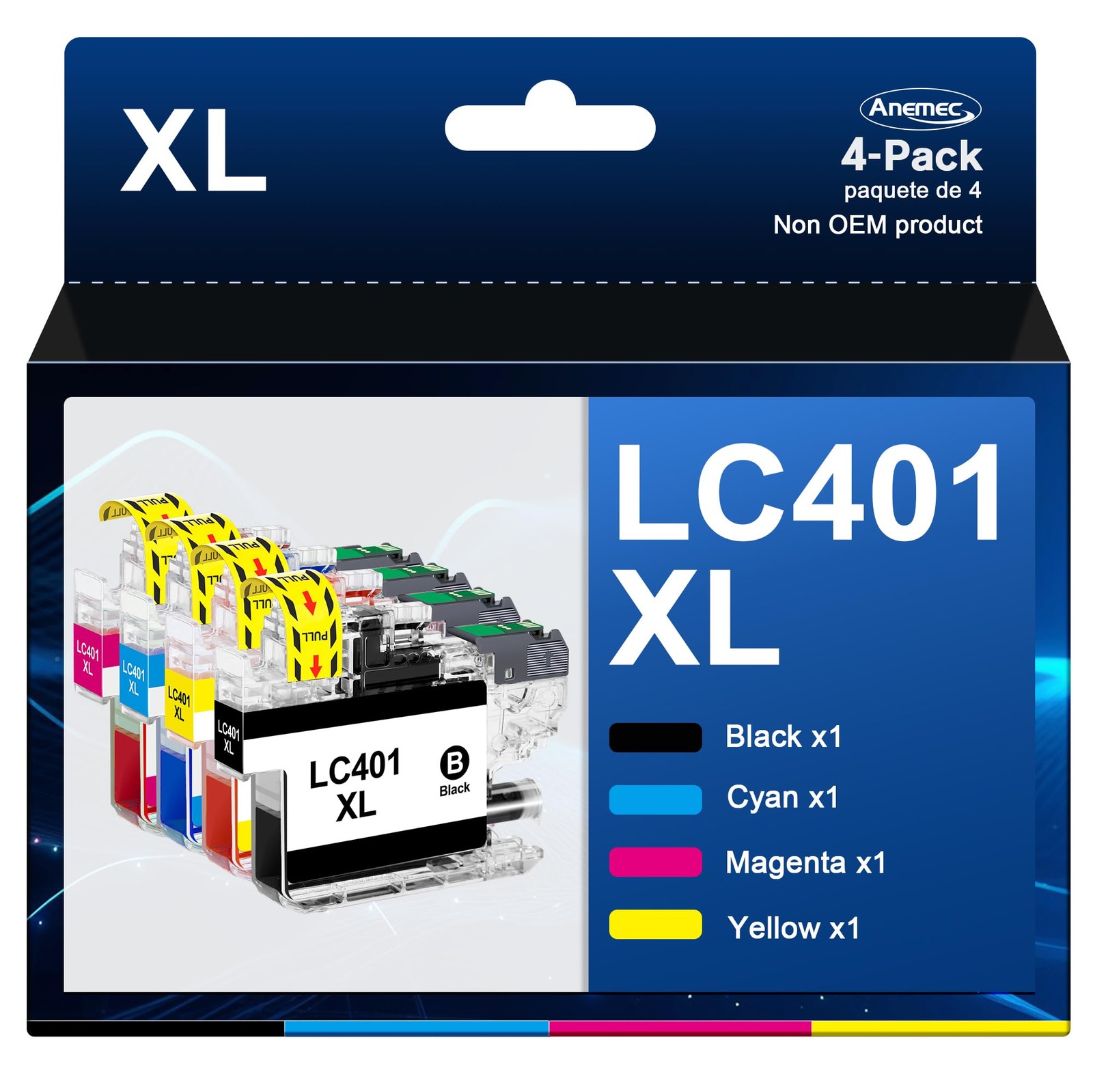 LC401 Ink Cartridges for Brother Printer High Yield 4-Pack for Brother LC401 ...