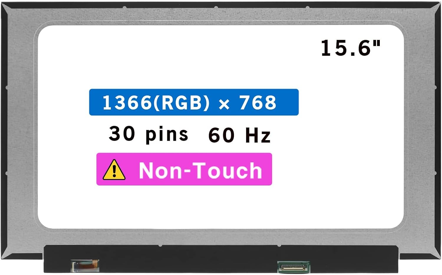 15.6" LCD Screen for HP 15-DW2065ST 9WV65UA HD 30pin Non-Touch Display