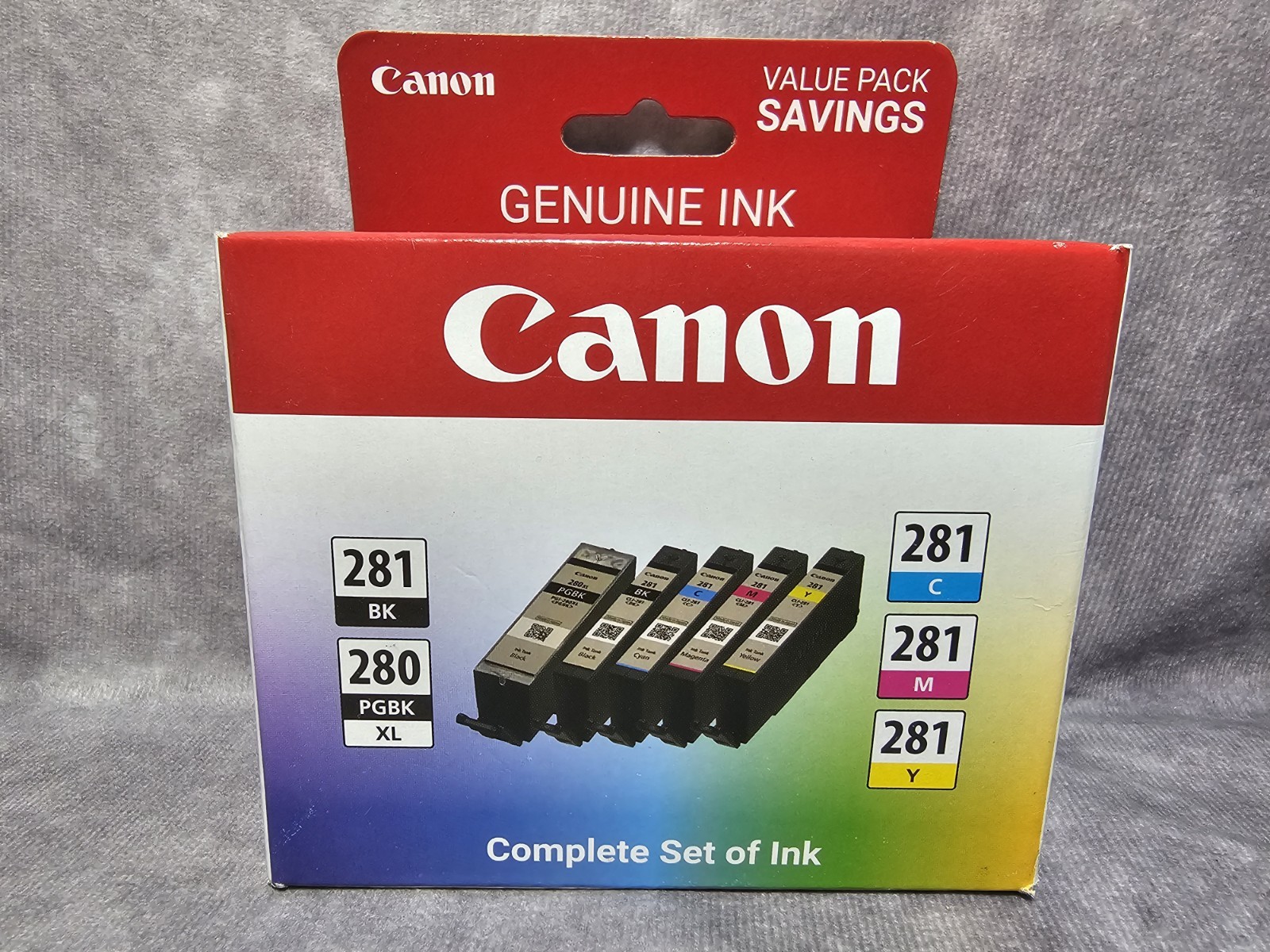 Genuine Canon PGI-280 XL /CLI-281 Black Cyan Magenta Yellow 5 Pack New NIB OEM 