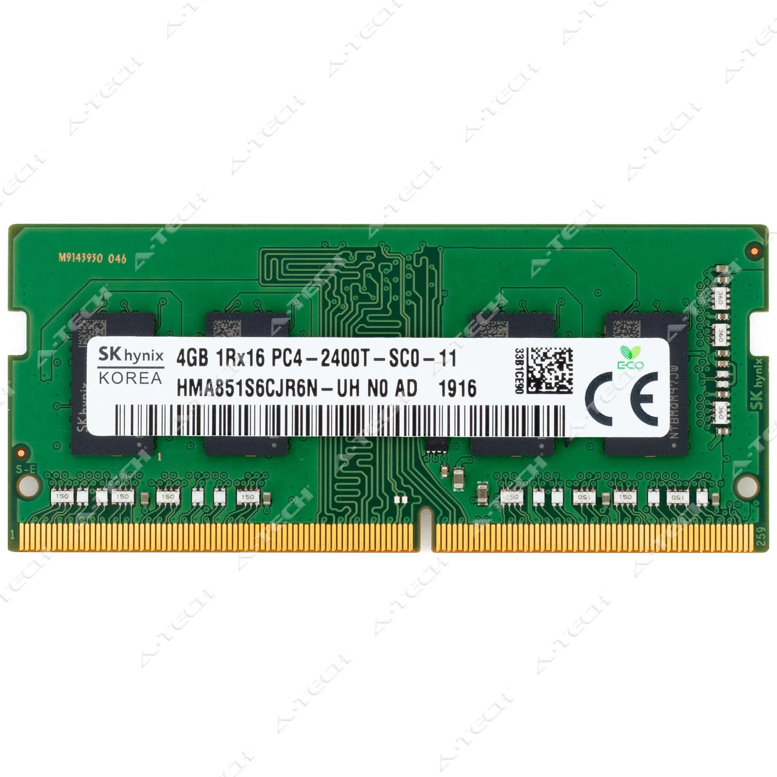 SK HYNIX 4GB DDR4 2400MHZ PC4-19200 1RX16 SODIMM LAPTOP MEMORY RAM - GREEN