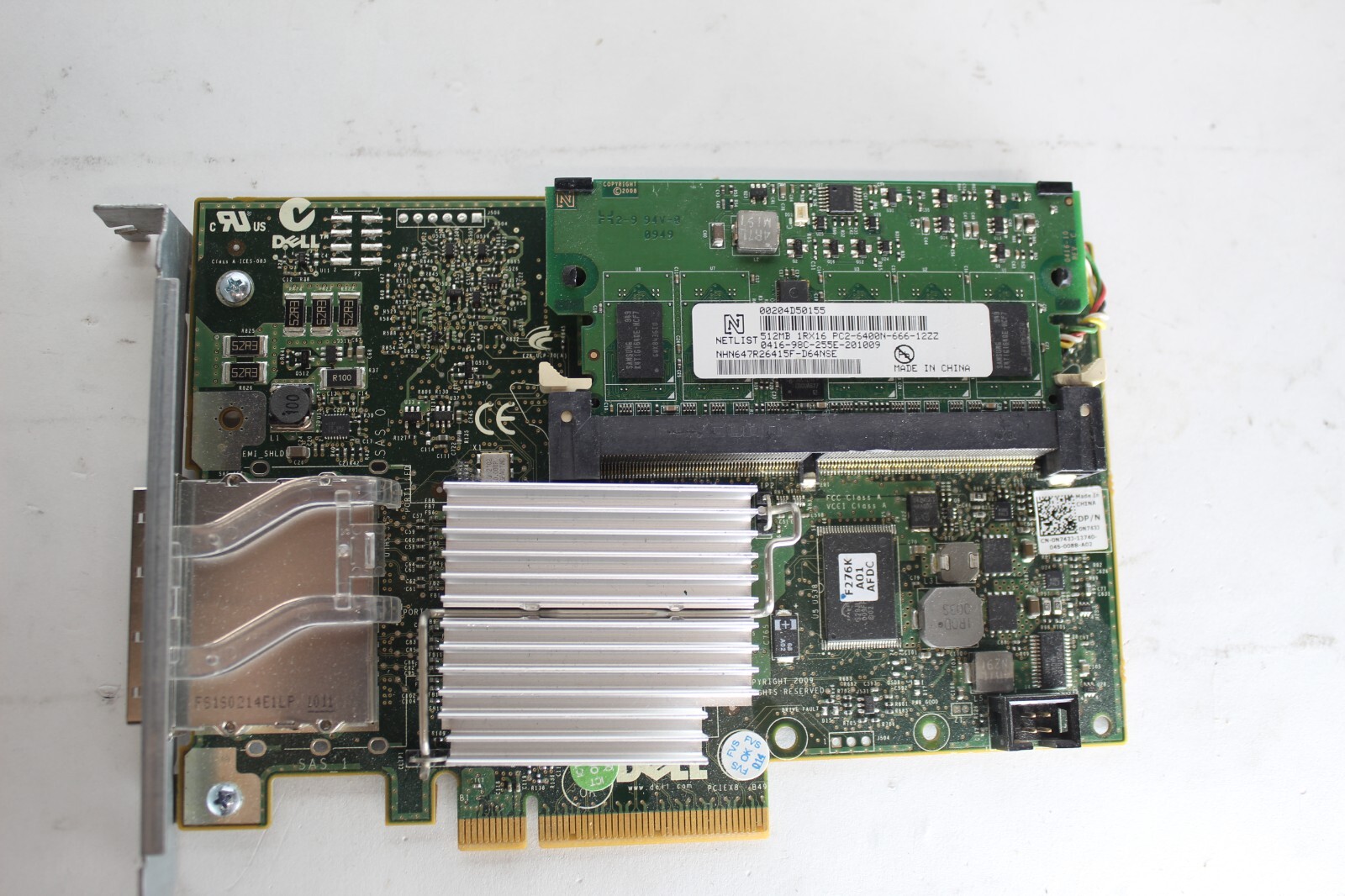 Dell R320 PERC H800 PCIE 2.0 Raid Controller Card w/512MB cache& battery N743J