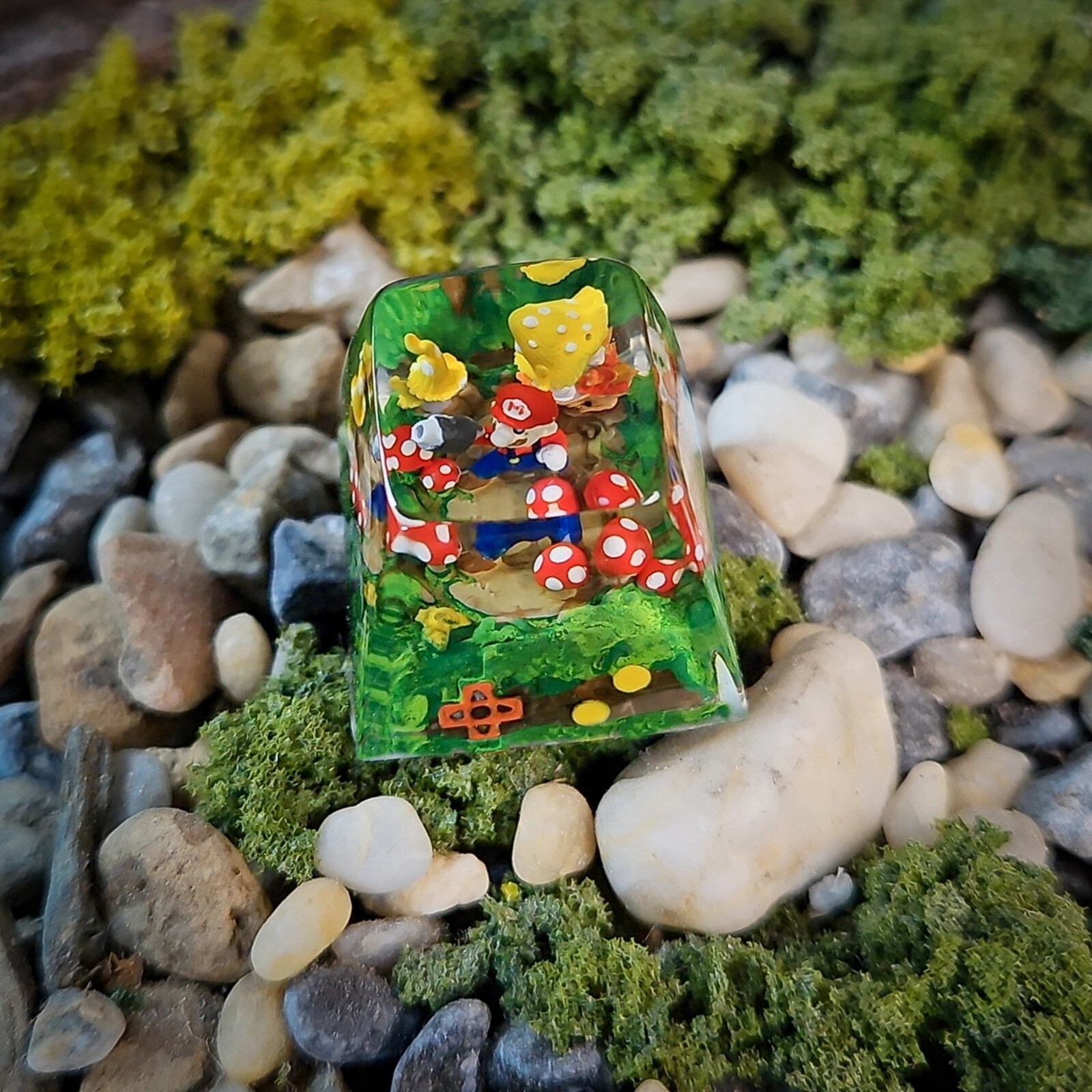 Mario keycap, custom keycap, mario artisan keycap, Keycap Handmade