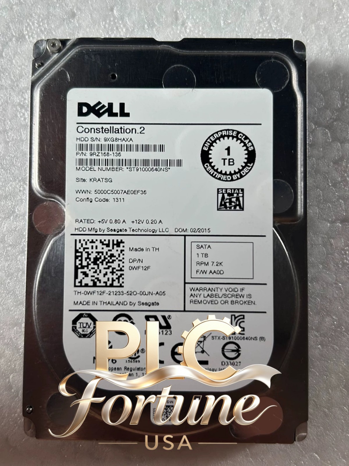 New Dell 0WF12F WF12F ST91000640NS 1TB 7.2K 2.5" 6G SATA HDD Hard Drive