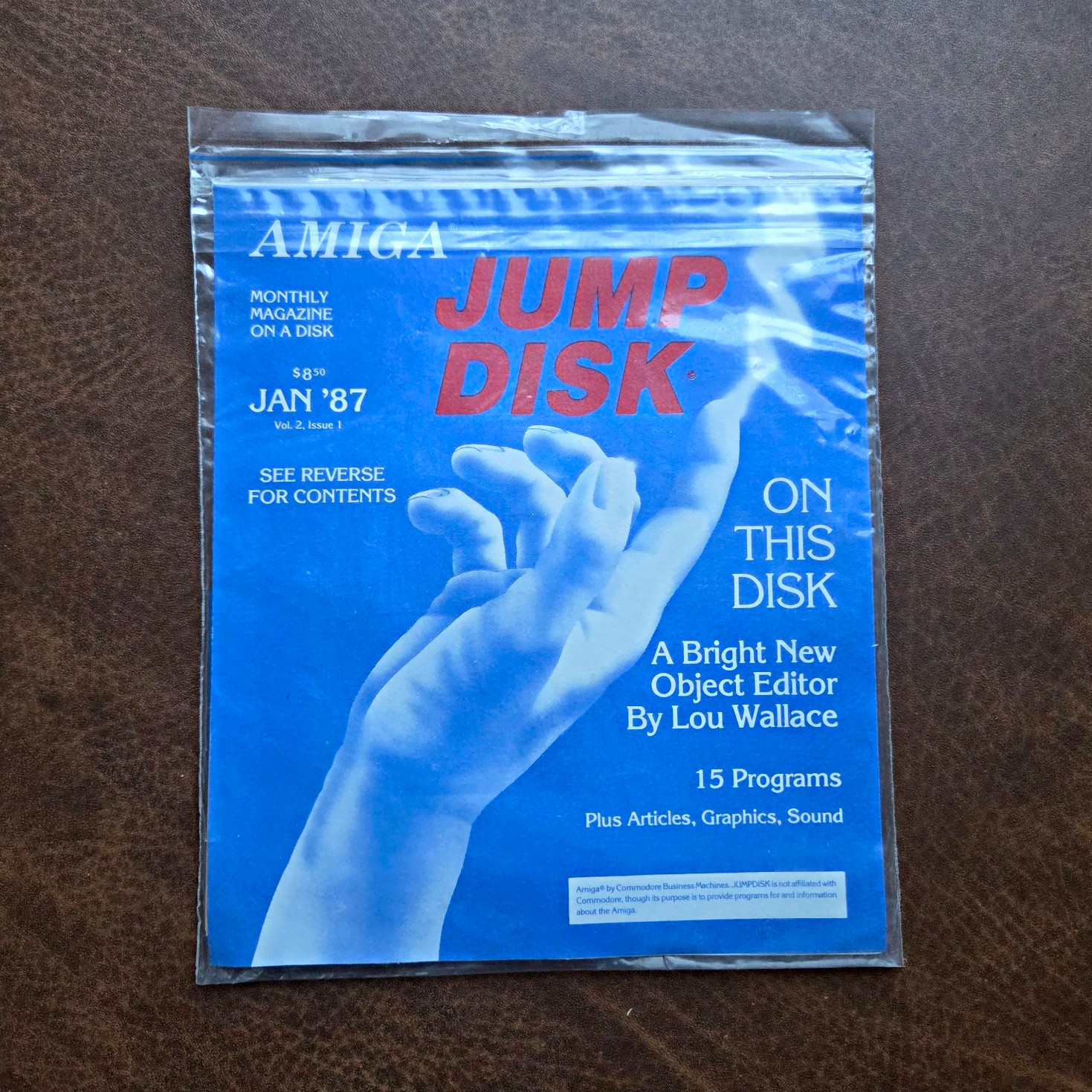 Amiga Jump Disk Monthly Magazine on Disk Jan 1987 Vol 2 Issue 1 Vintage