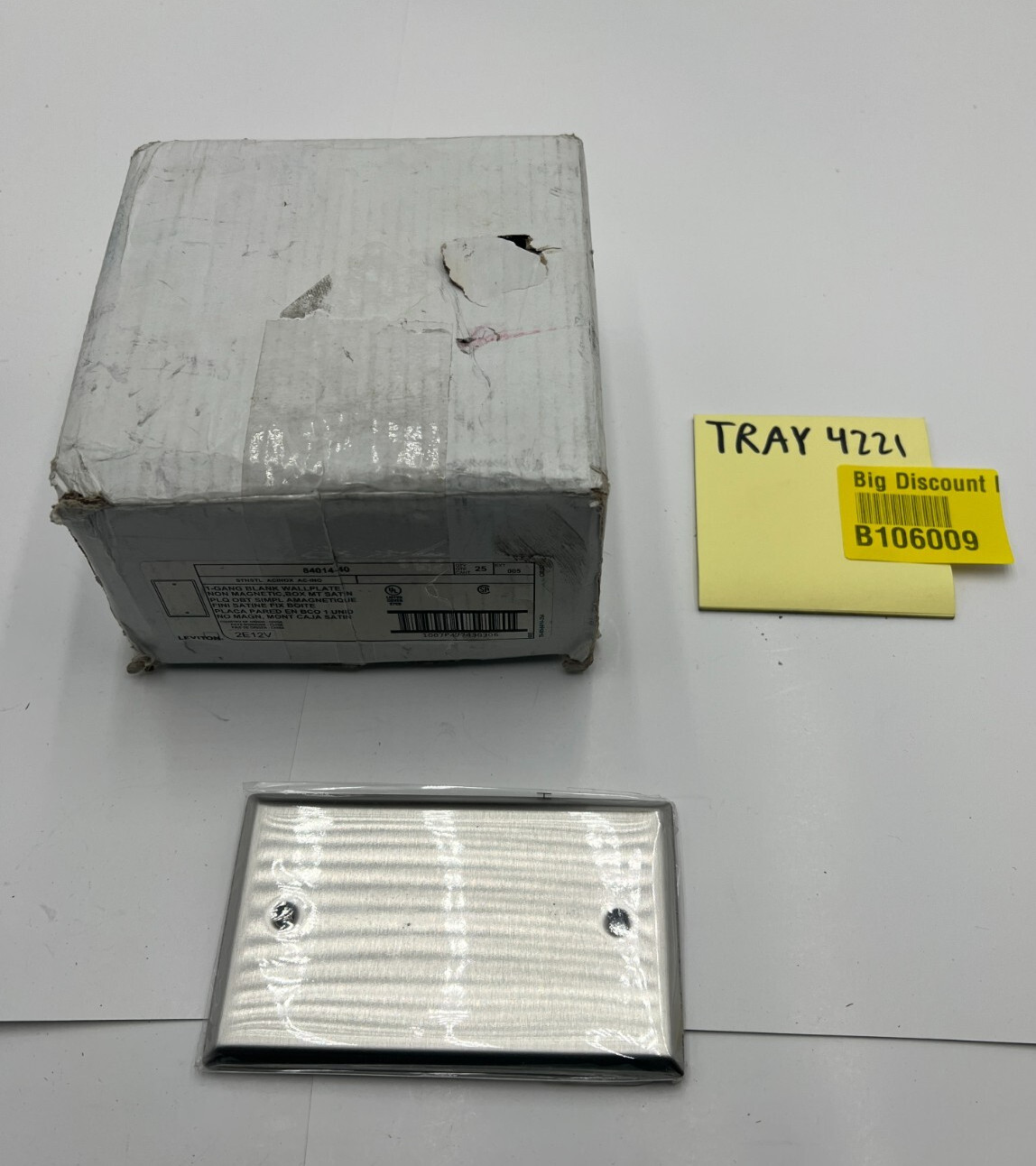 (QTY 25) Leviton 84014-40 1-Gang Blank Wallplate Non Magnetic Stainless Steel