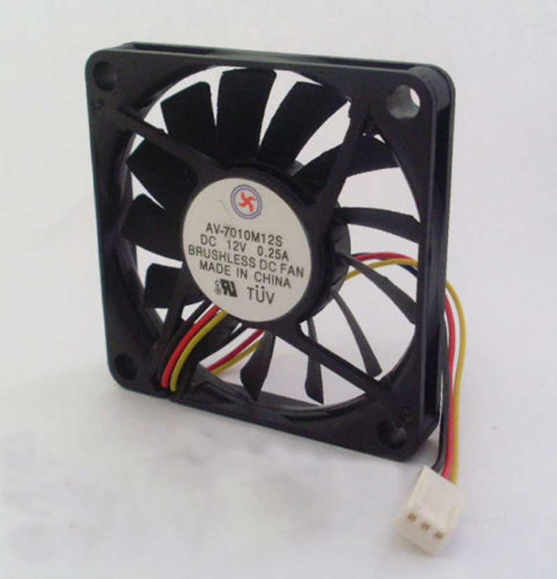 3pcs New Brushless DC Cooling Fan 12V 70x70x10mm 70mm 7010 3pin Connector