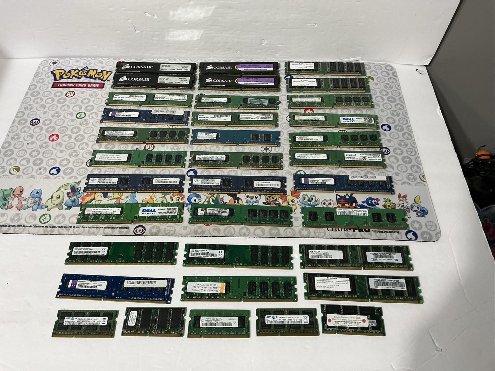 1.7lbs Mixed Desktop RAM Memory Lot  DDR 2/3 Gold Recovery Scrap Untested