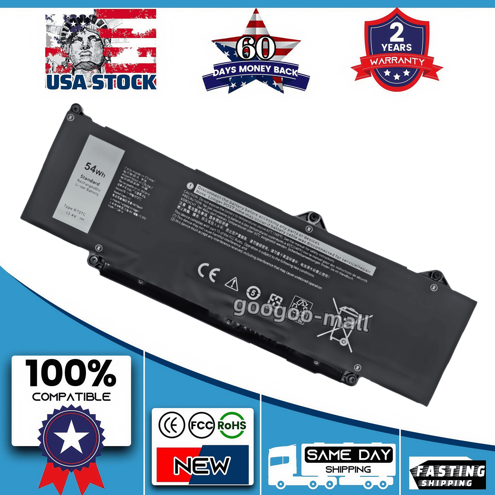 New R73TC DR02P Battery for Dell Latitude 14 3440 5440 15 5540 5550 13 5340 5350
