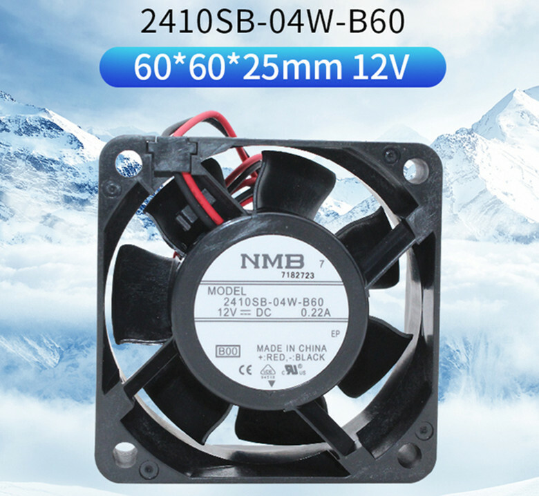 1pcs NMB 2410SB-04W-B60 6025 12V 0.22A 6cm Quiet Gale Cooling Fan