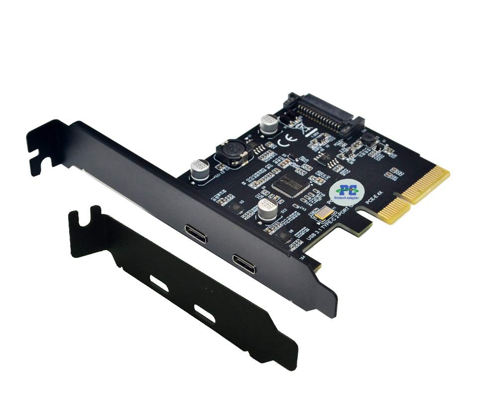 Sintech PCI-E 4X to USB 3.1 Adapter,PCI Express Type C Gen 2 (10 Gbps) 2-Port Ex