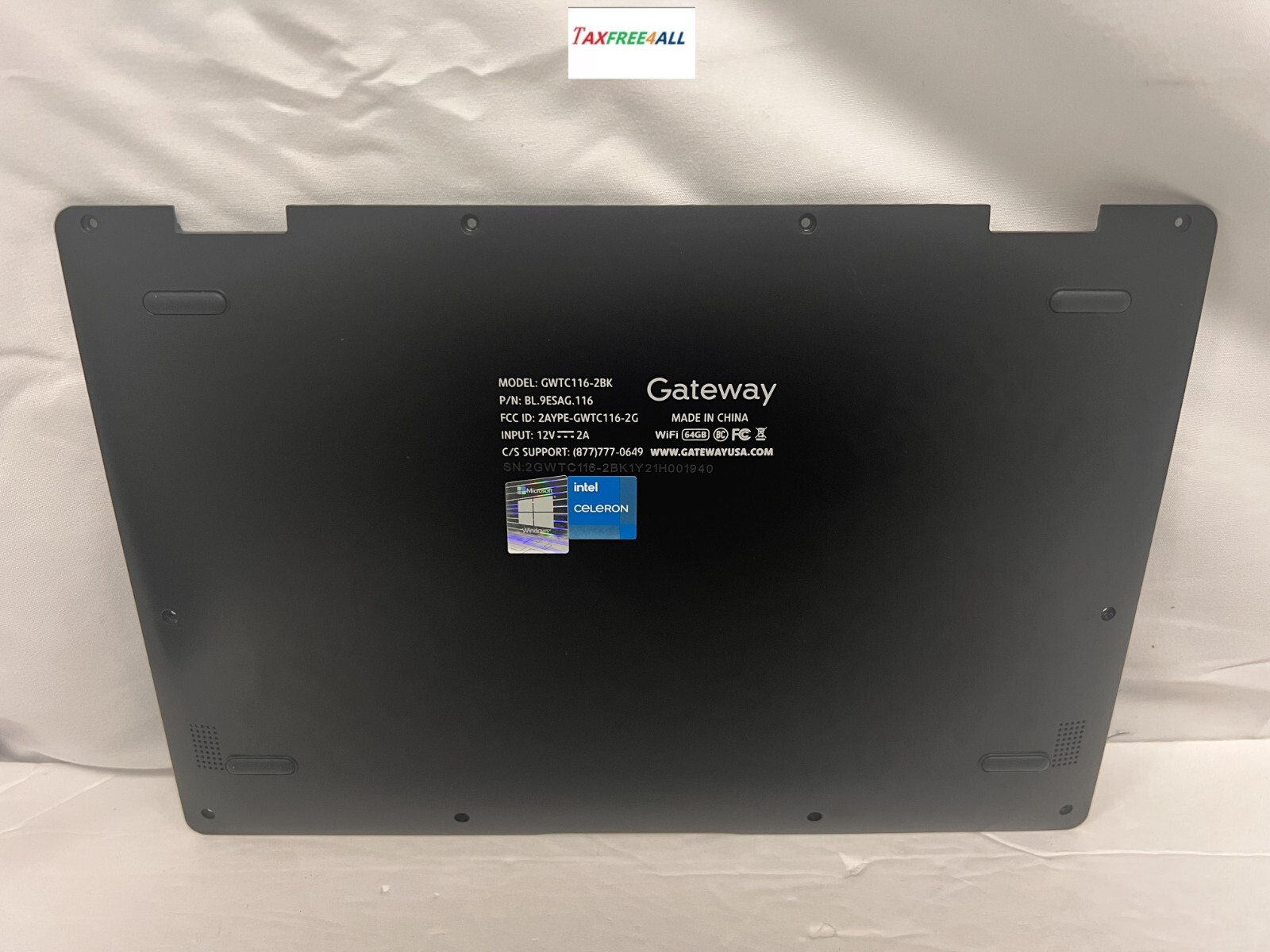 Genuine Gateway 2-in-1 Convertible Notebook GWTC116-2BK 11.6" Bottom Cover