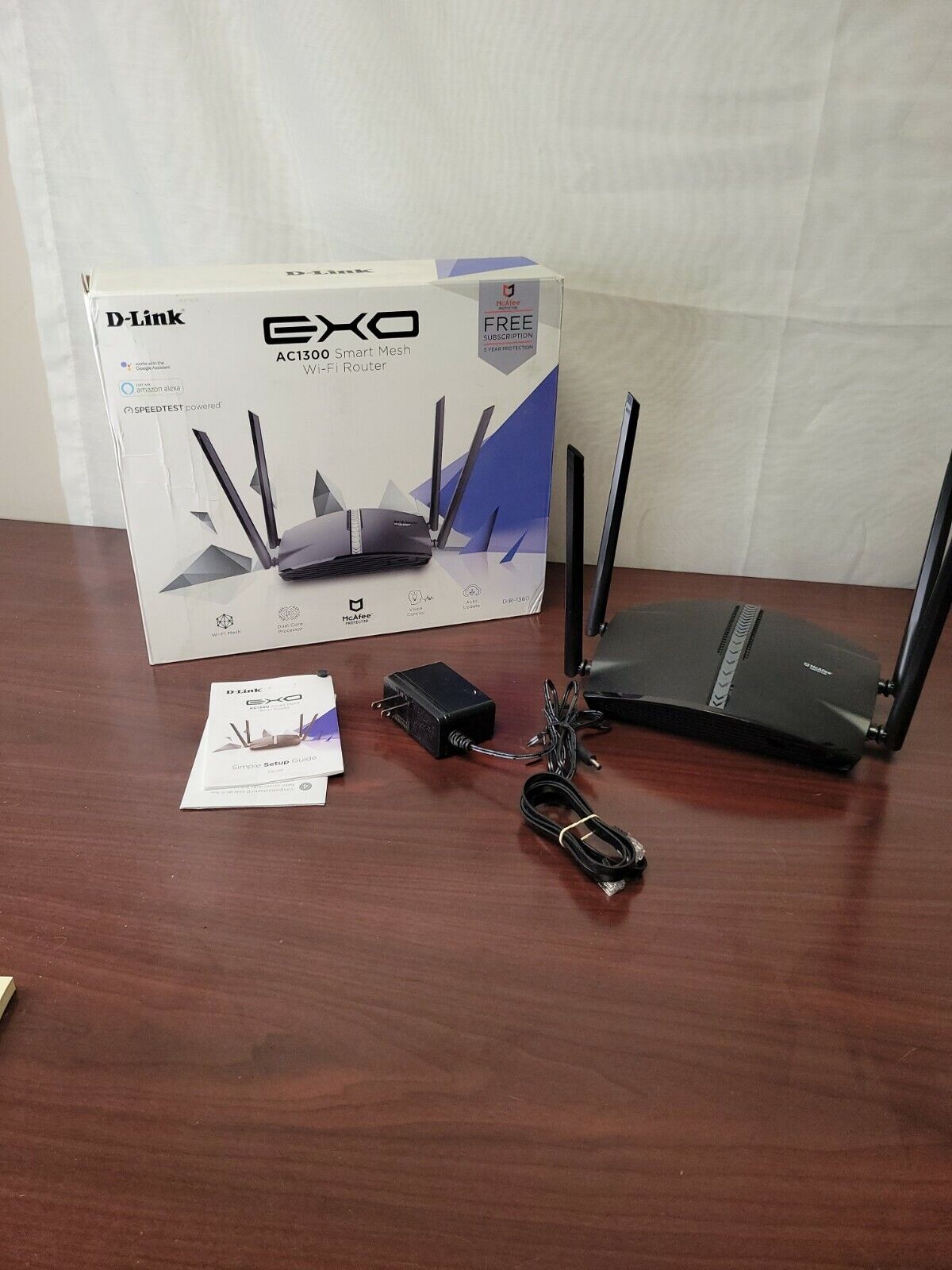 D-Link EXO AC1300 DIR-1360 Alexa And Google Assistant Smart Mesh WiFi Router
