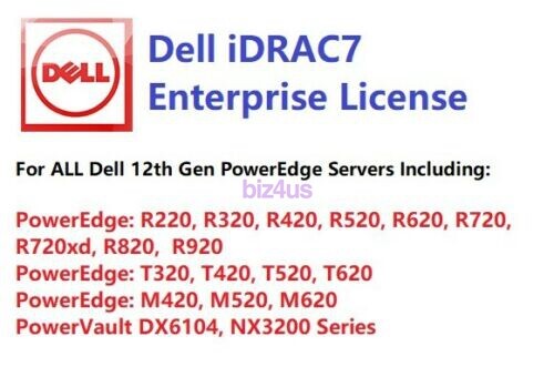 iDRAC 7/8/9 X5 X6 Enterprise/DataCenter License for 12th 13th 14th 15th 16th 