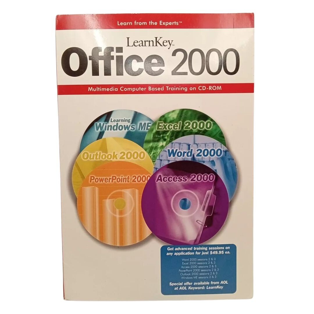 LearnKey Office 2000 Multimedia Training 6 CD-ROM Windows Word Excel PowerPoint