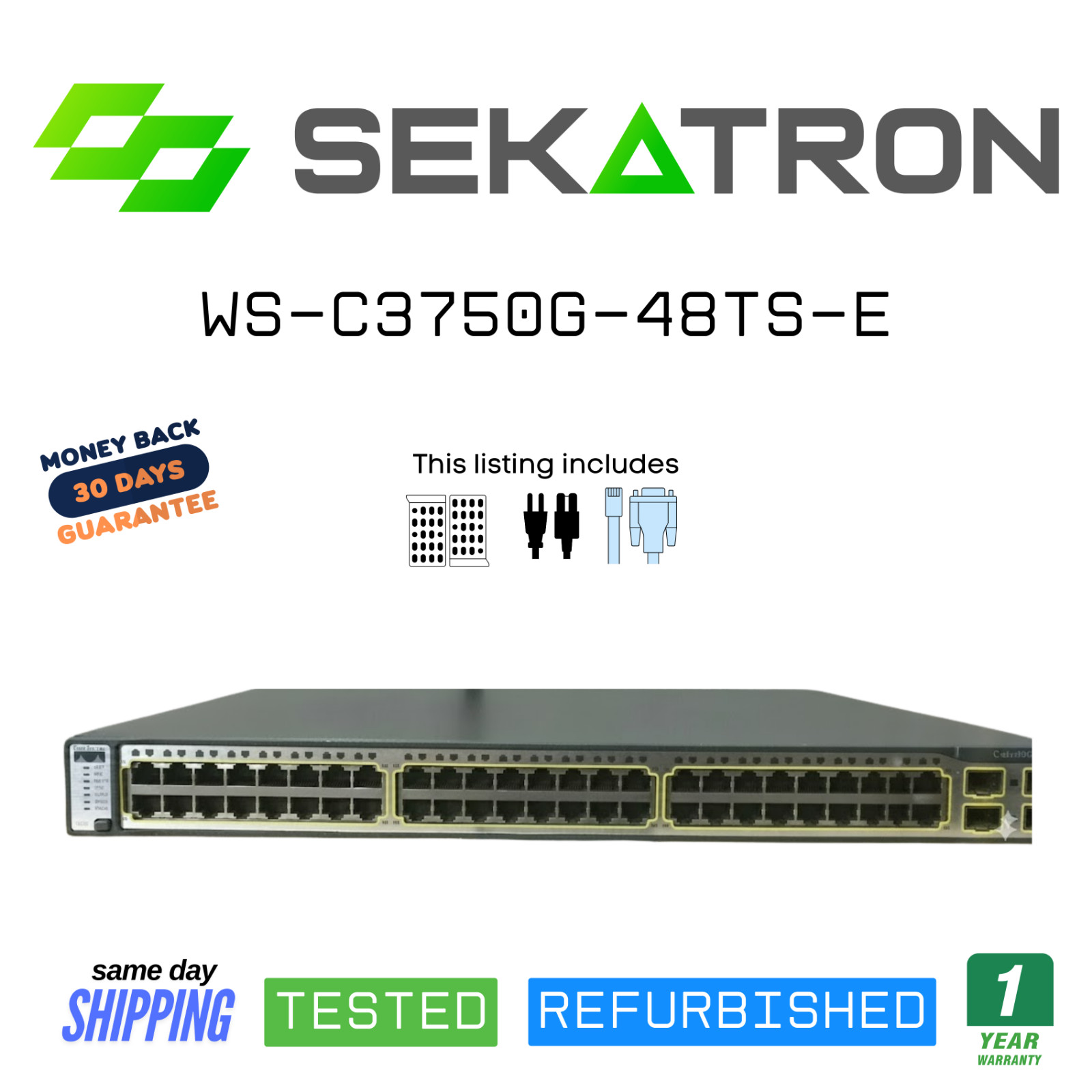 🔀 Cisco Catalyst WS-C3750G-48TS-E 48-Port Gigabit Switch ⚡Fast Ship