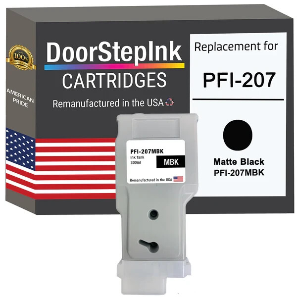 DoorStepInk Compatible Ink Cartridges For Canon PFI-207 Matte Black 300ml-USA