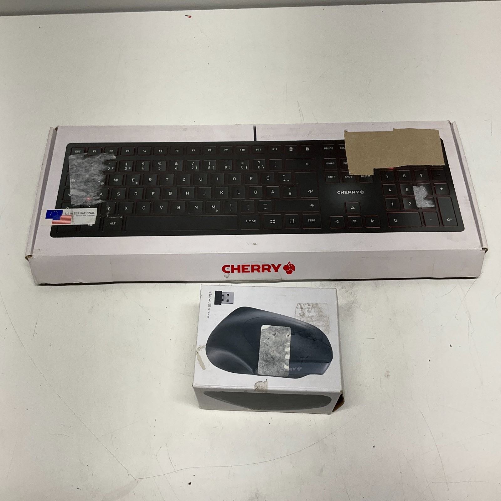 Cherry KC 6000 SLIM Wired Slim Keyboard Black w/ Mouse NEW OPEN BOX