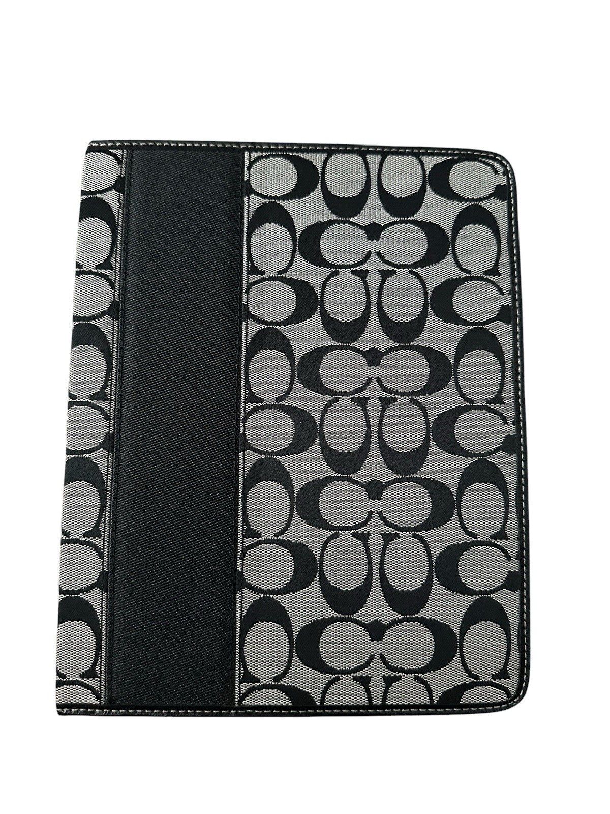 Coach Black Signature C Canvas Portfolio Stand Case Cover for Apple iPad