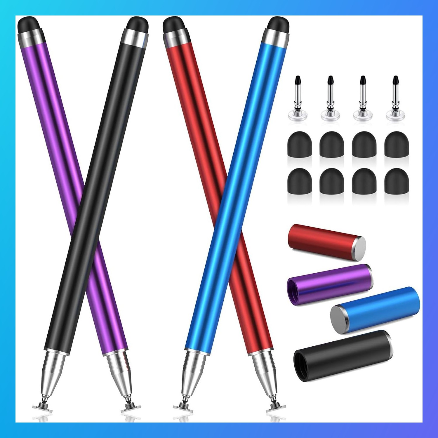 Stylus Pens 4 Pack for Touchscreens High Sensitivity Precision Capacitive 2-in-1