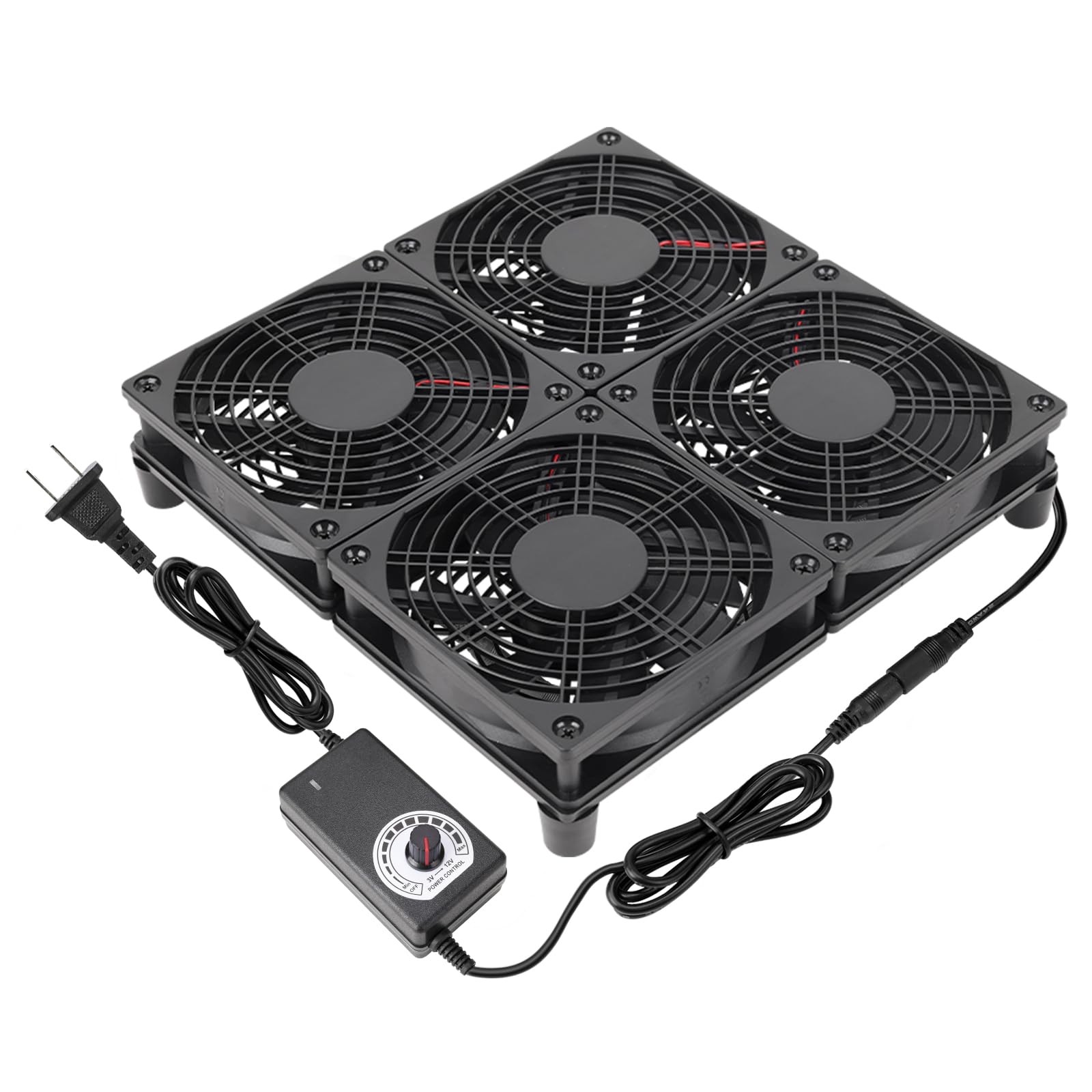 Qirssyn Router Laptop Cooling pad 4X 120mm Computer Fan with AC Plug...