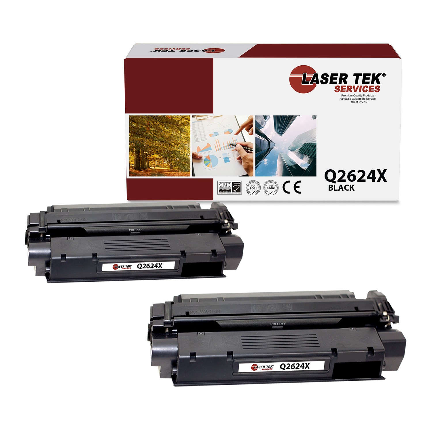 2Pk LTS 24A Q2624A Black Compatible for HP LaserJet 1150 Toner Cartridge