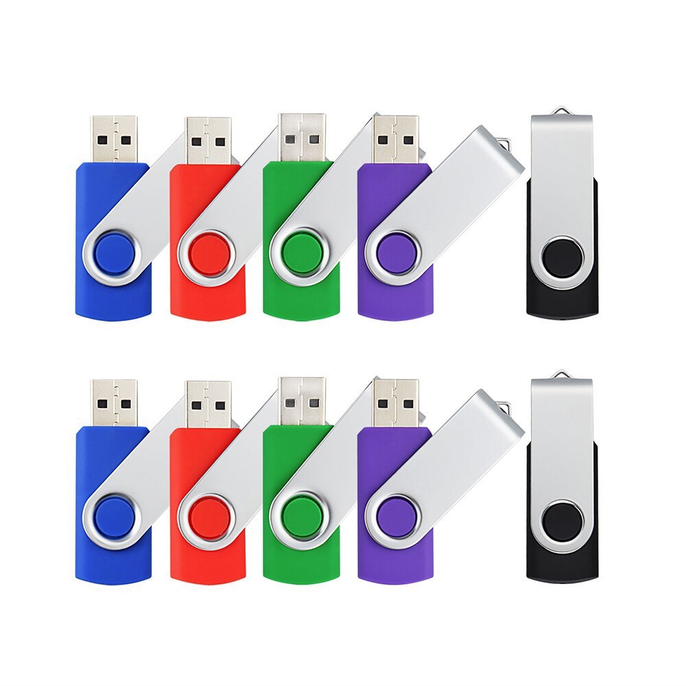 5 Pack Rotating Swivel USB 2.0 Mini Flash Drive 1GB-32GB Blank Data Memory Stick