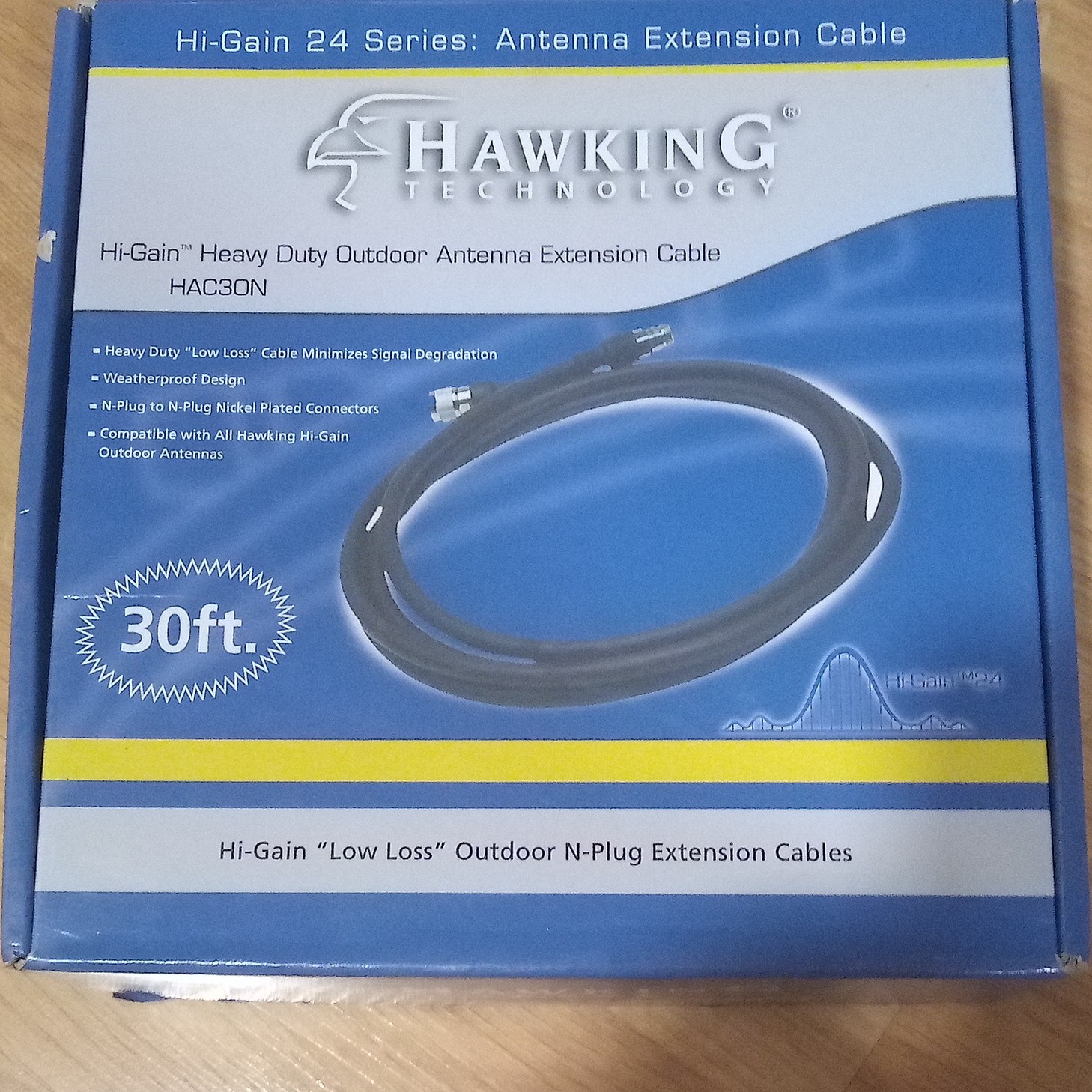 Hawking Technology Hi-Gain Outdoor Antenna Extension Cable 30ft HAC30N