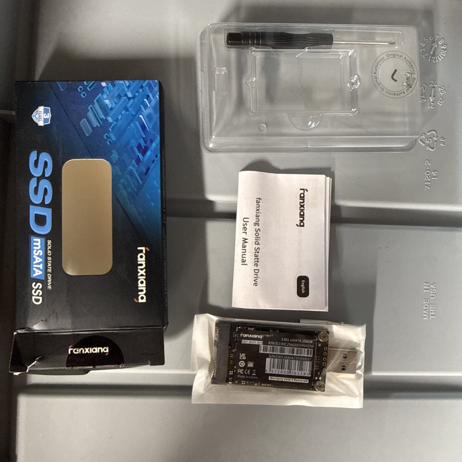 USB 3.0 boot drive with 256GB mSATA SSD (Fanxiang brand) UASP