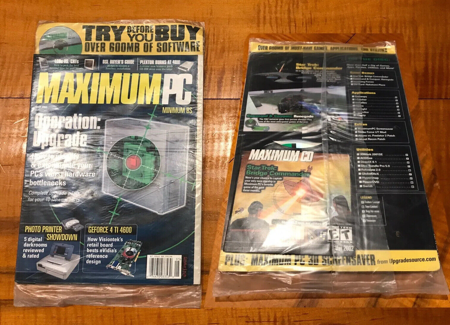 MAXIMUM PC Magazine 2002 : STAR TREK COMMANDER GAMING CD VINTAGE RARE SEALED VTG