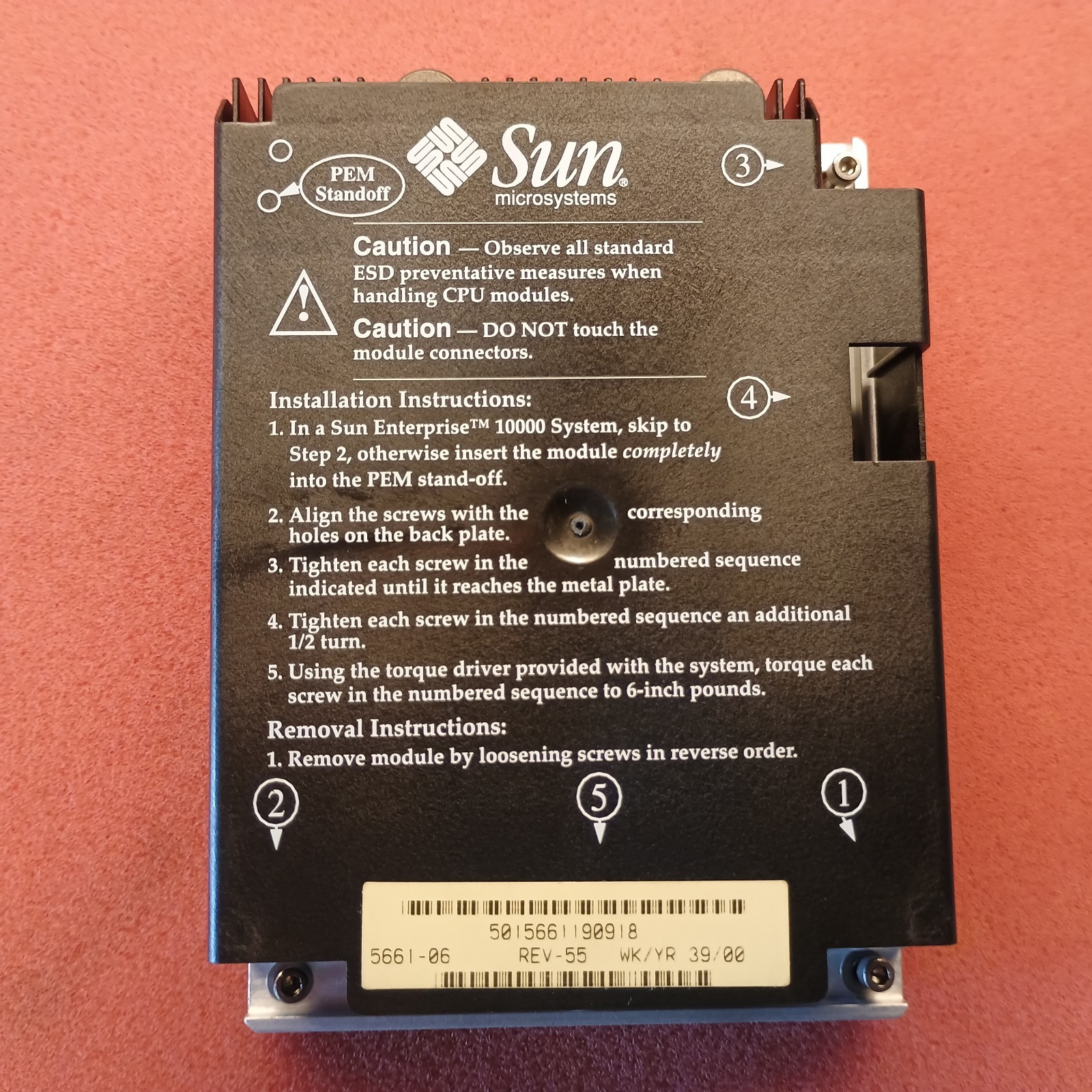 Sun Microsystems UltraSPARCII 400MHz 8MB 501-5661 Processor SapphireBlack X2580A