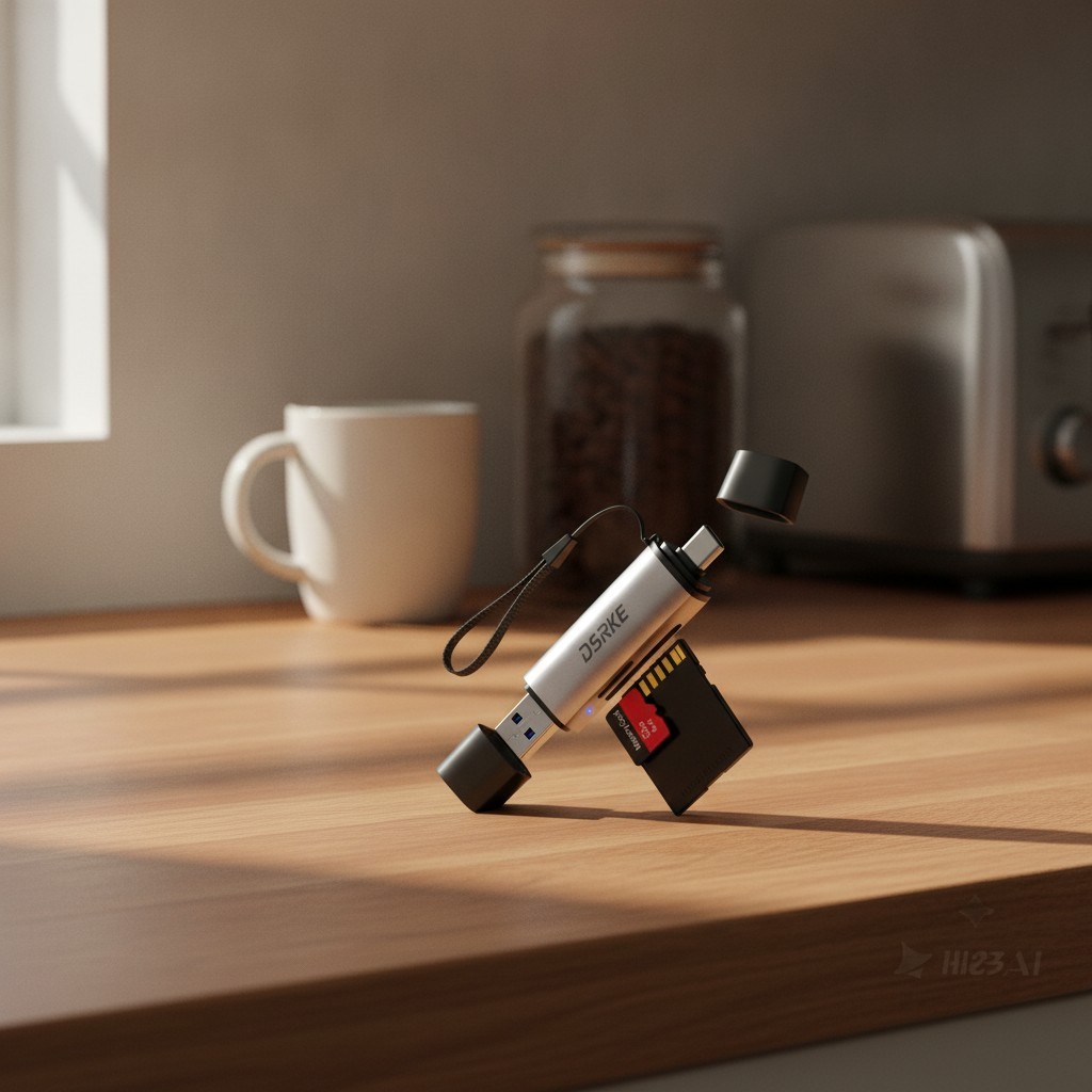 Aluminum Dual Slot Card Reader - Efficient Data Transfer for All Devices