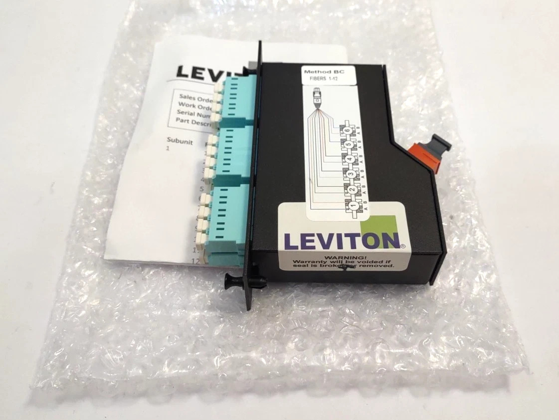 Leviton MTP-LC Fiber Cassette Method BC B Core OM3 24F 12 LC FM-E024CDC0BC