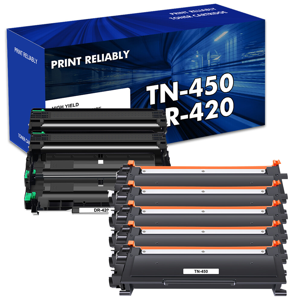 5x TN450 Toner & 2x DR420 Drum Unit Fits For Brother HL-2270DW 2240 MFC-7360N