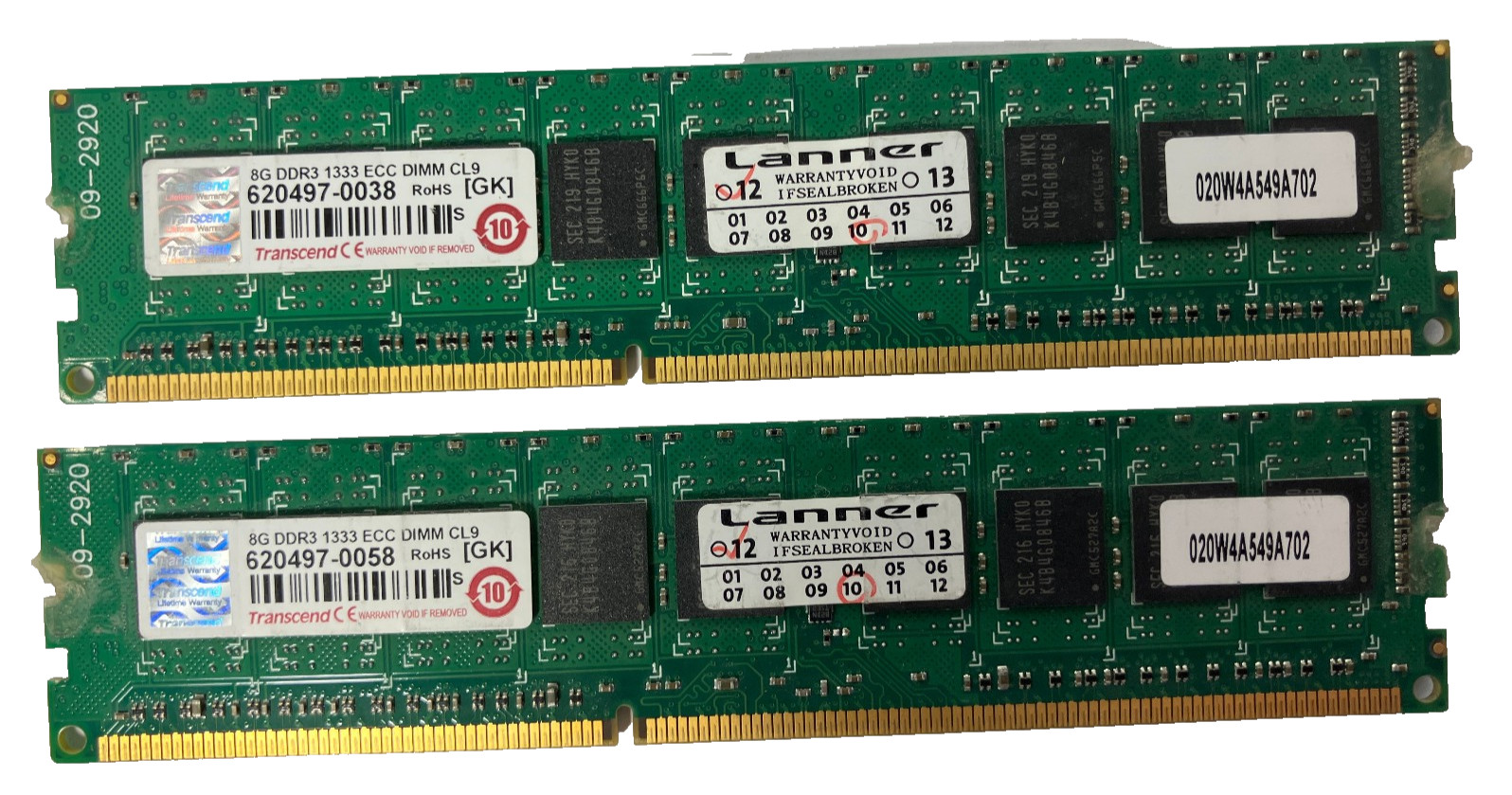Transcend 16GB (2x8GB) PC3-10600 DDR3-1333MHz ECC CL9 240-Pin DIMM