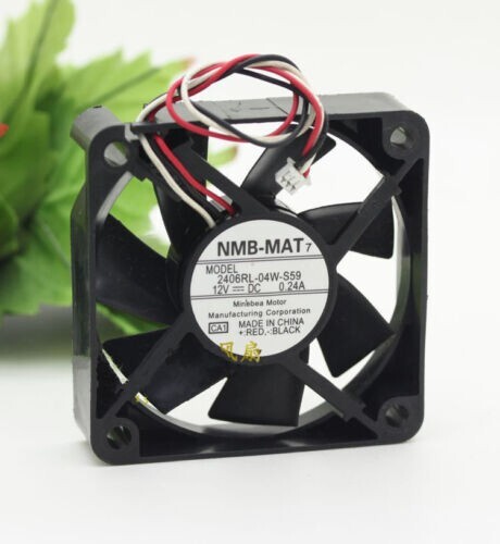 NMB-MAT 2406RL-04W-S59 12V 0.24A 6015 6CM 3-Wire Epson Projector Cooling Fan
