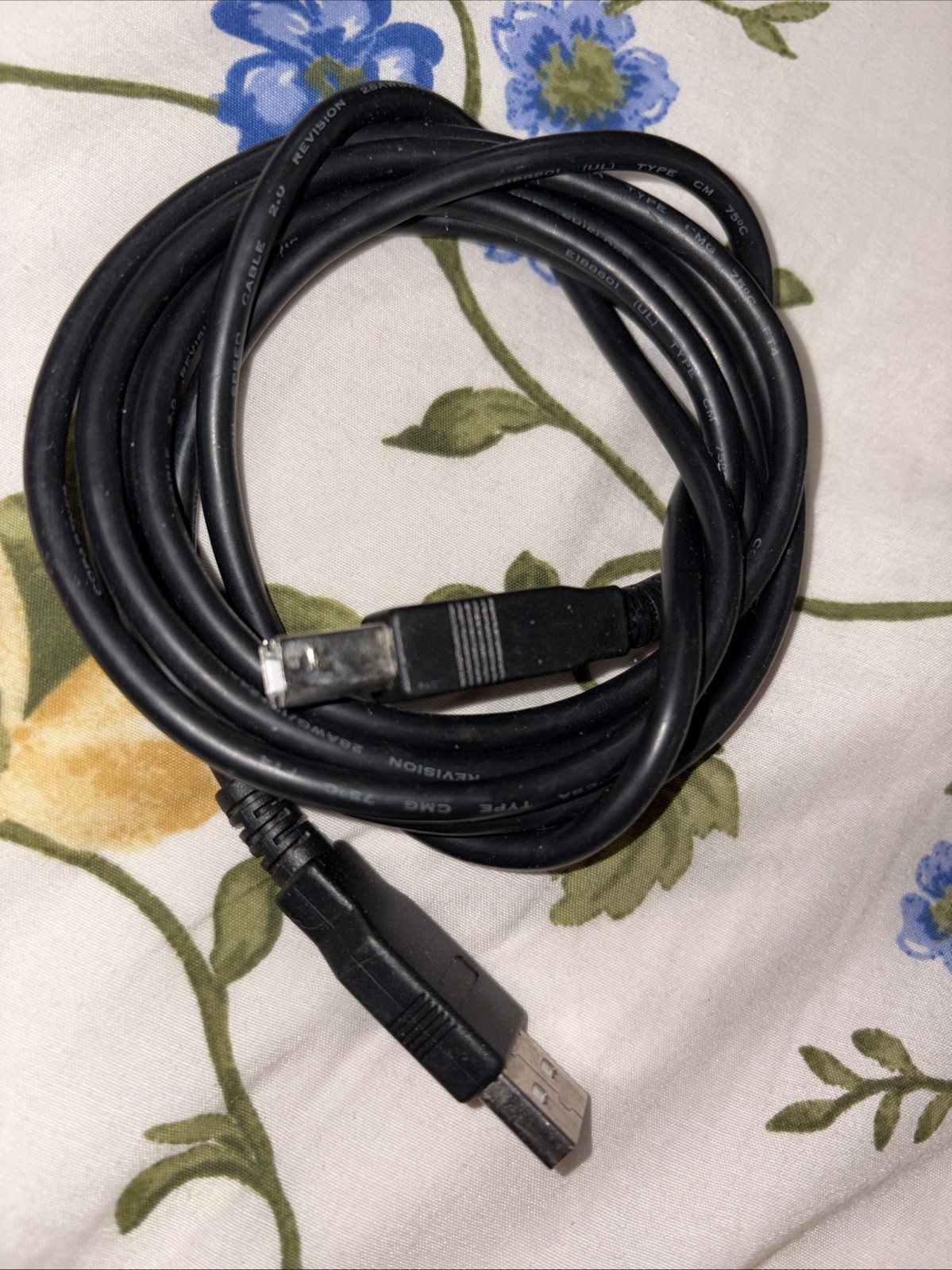 USB SHIELDED HIGH SPEED CABLE 27 1/2" BLACK 2.0 A-B (1 LOT OF 2) CABLES