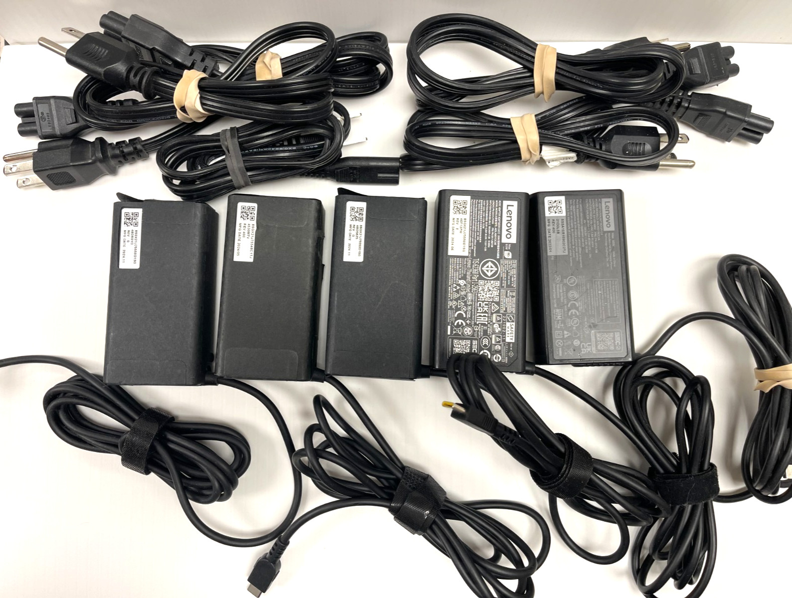 Lot of 5 Genuine Lenovo 65W USB-C Charger AC Adapter ADLX65YSCC2A
