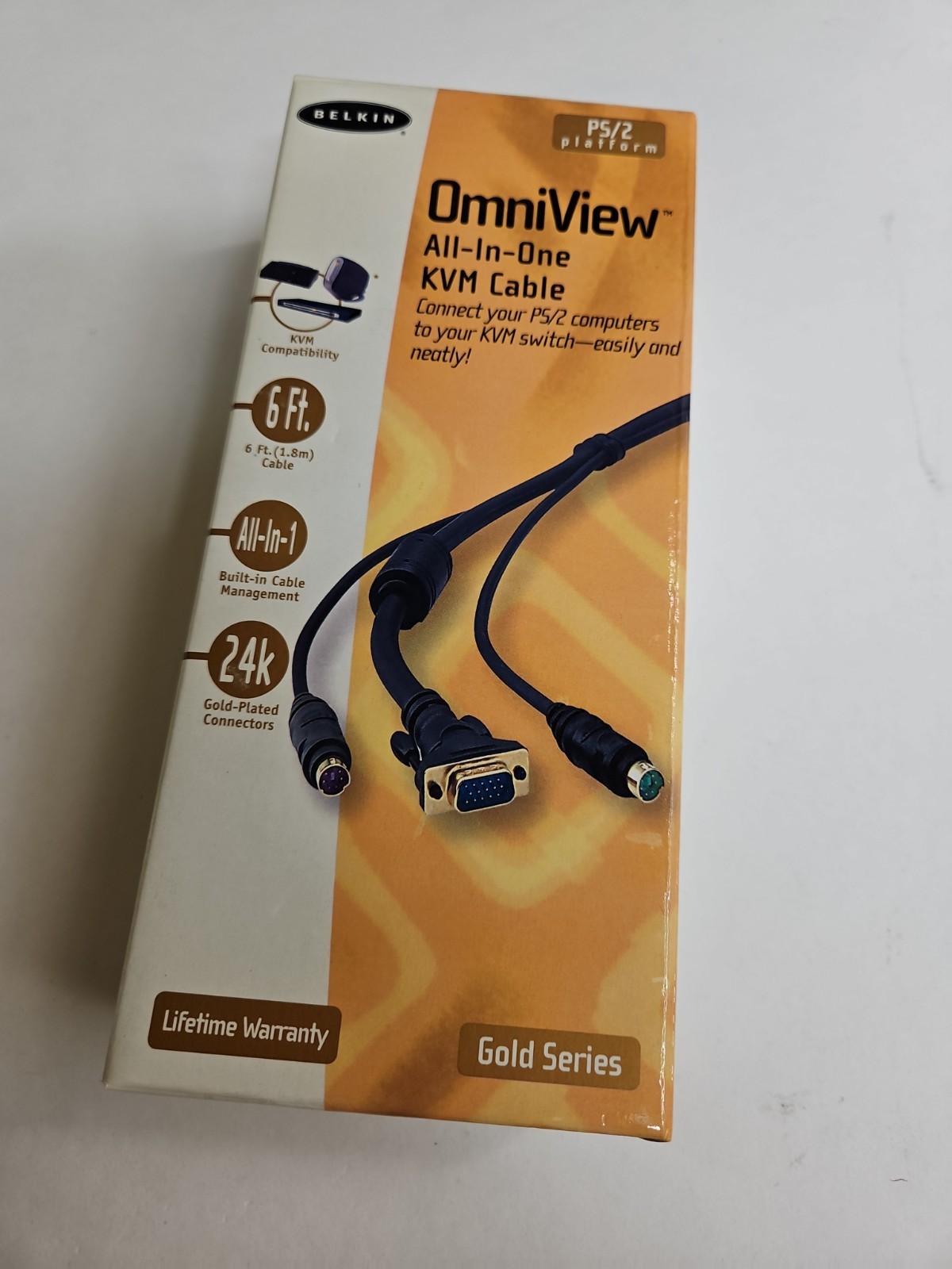 BELKIN OmniView ALL-IN-ONE KVM Cable Connect  PS/2 computers to KVM Switch.