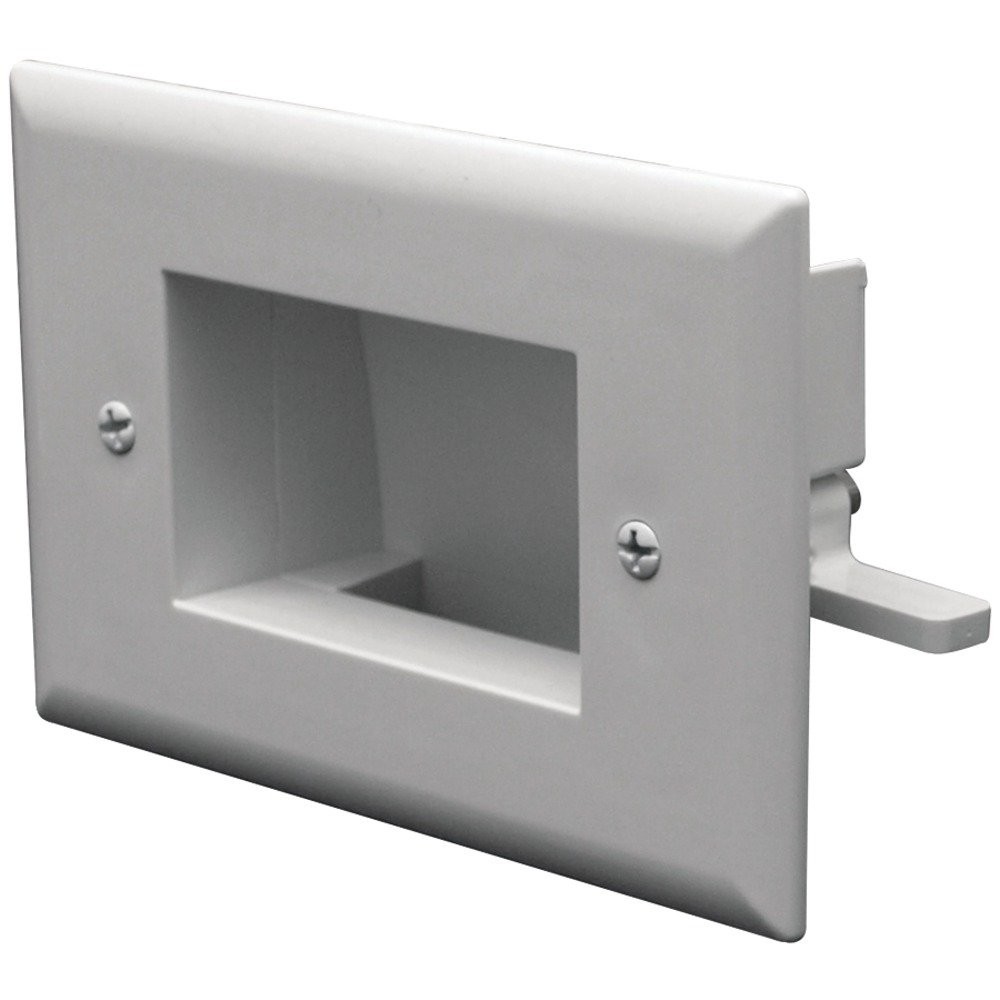 Recessed Low Voltage Cable Wall Plate - Easy-Mount for Clean Installation, Home