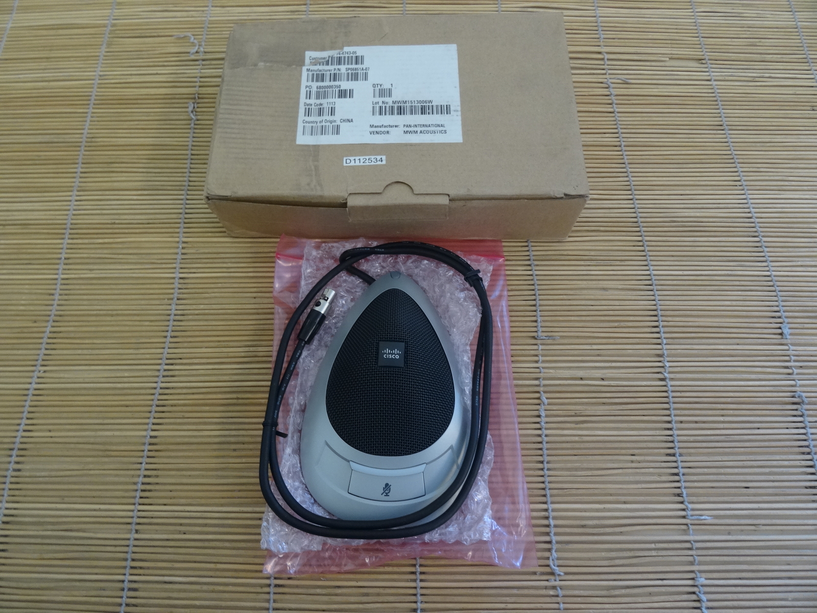 NEW NEW CISCO CTS-MIC 74-4743-05 TelePresence Microphone BOX OPEN without Cable